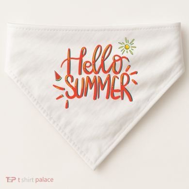 Hello Summer Fun Cute USA-Made Doggie Bandana