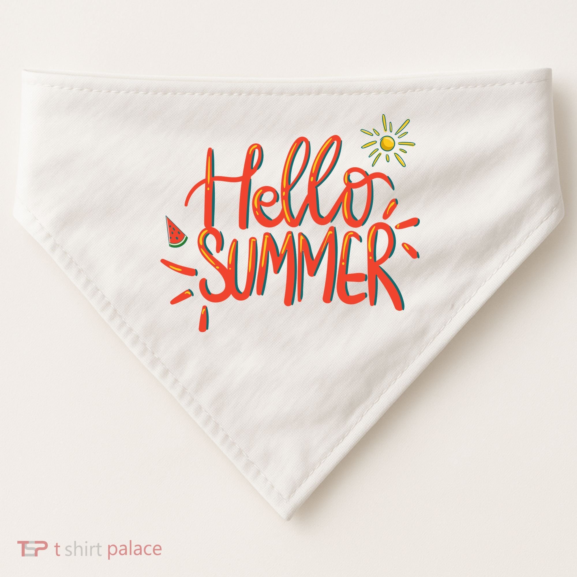 Hello Summer Fun Cute USA-Made Doggie Bandana
