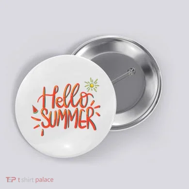 Hello Summer Fun Cute Button