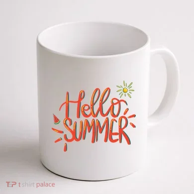 Hello Summer Fun Cute Coffee Mug back