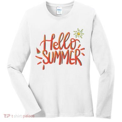 Hello Summer Fun Cute Women's Long Sleeve Shirt