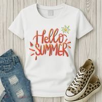 Hello Summer Fun Cute Women's T-Shirt thumb 3