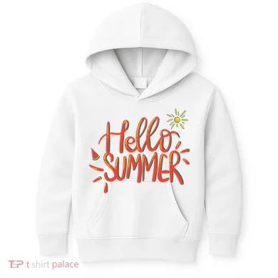 Hello Summer Fun Cute Kids Hoodie