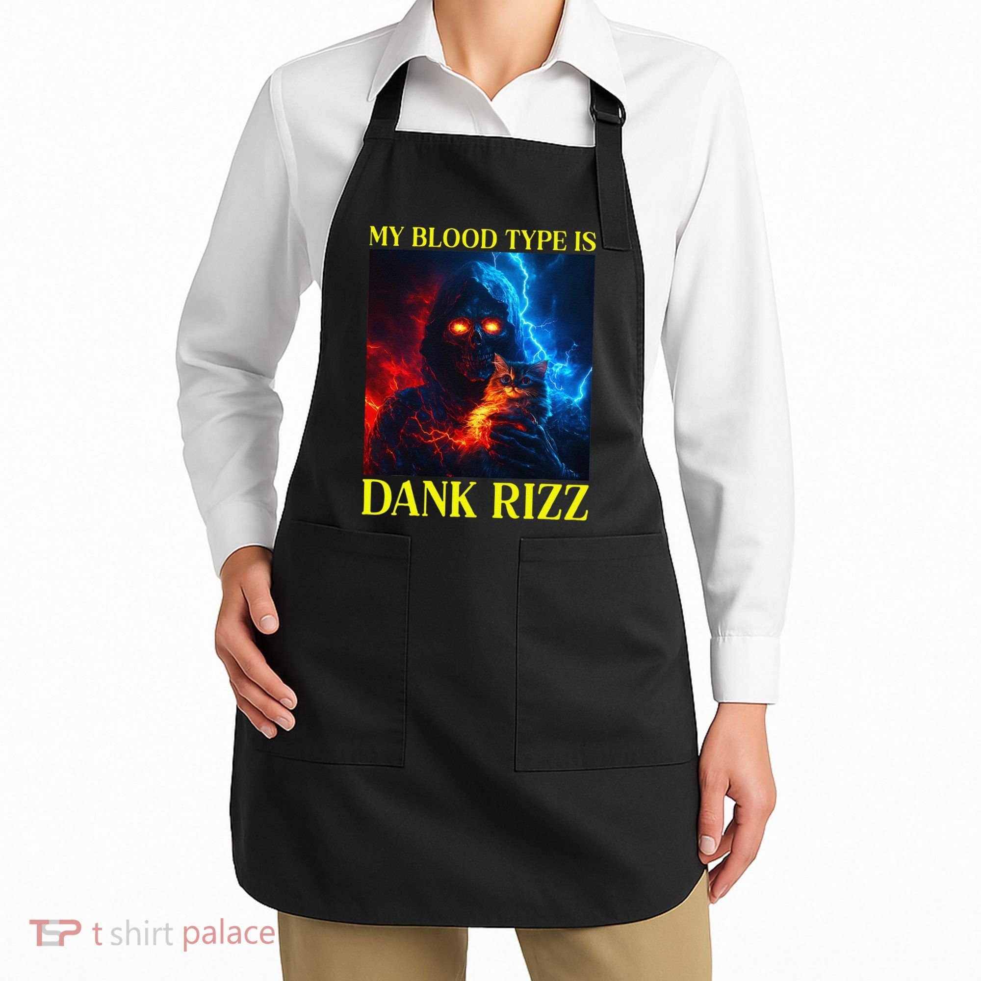 Hard Skeleton Funny Oddly Specific Dank Rizz Meme Apron