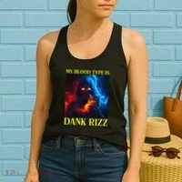 Hard Skeleton Funny Oddly Specific Dank Rizz Meme Women's Tank Top thumb 2