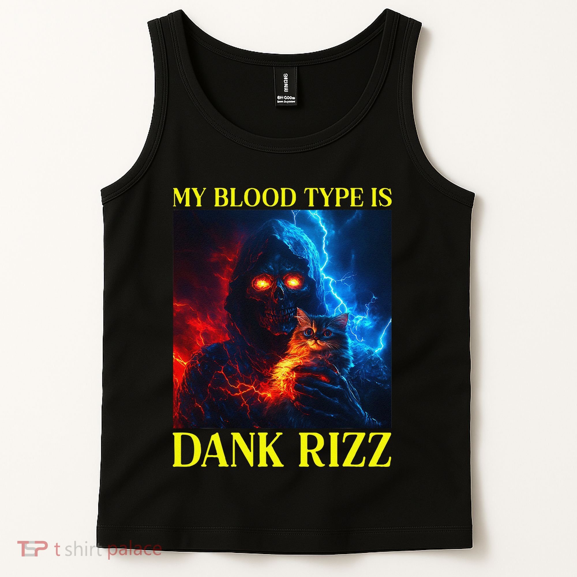 Hard Skeleton Funny Oddly Specific Dank Rizz Meme Tank Top