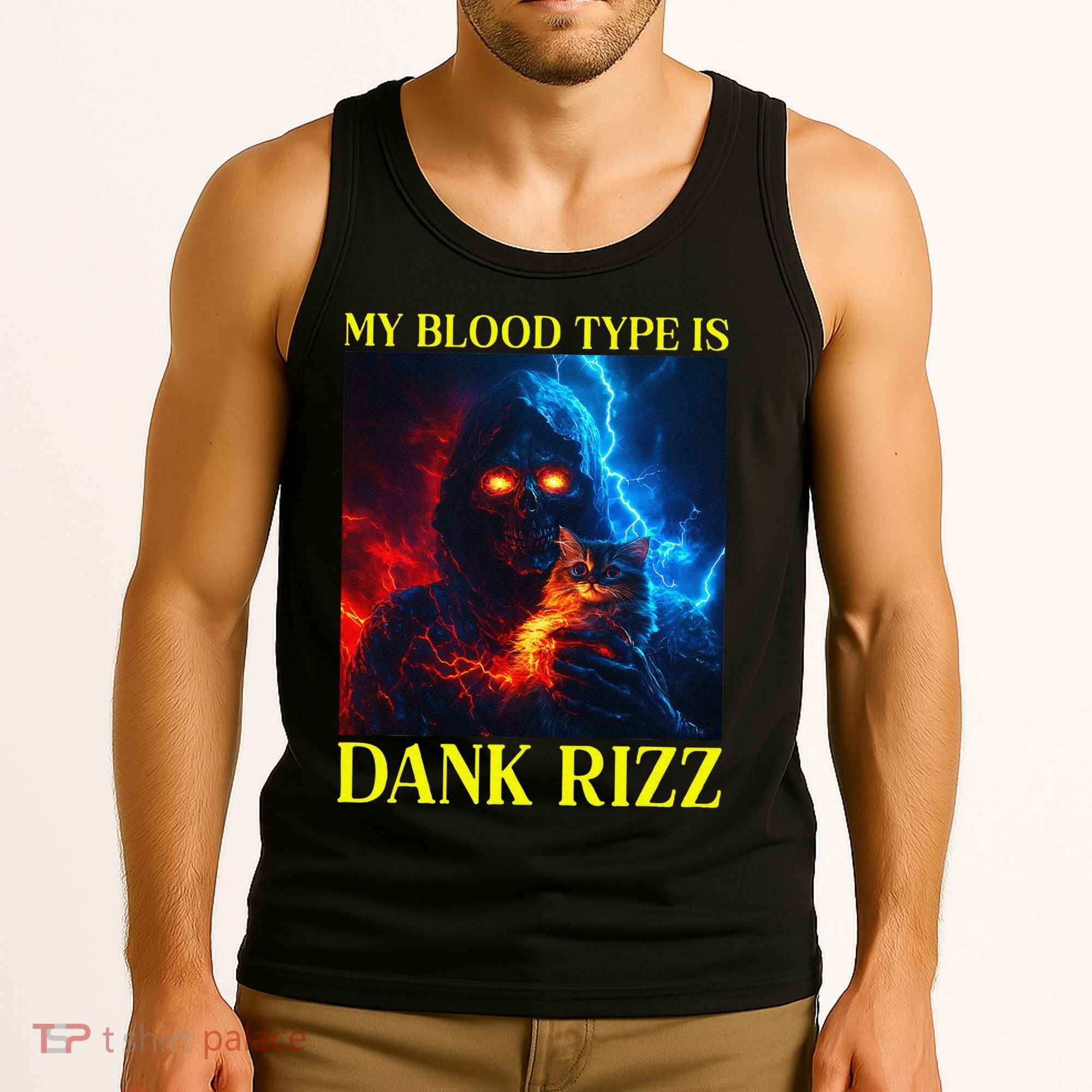 Hard Skeleton Funny Oddly Specific Dank Rizz Meme Tank Top