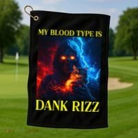 Hard Skeleton Funny Oddly Specific Dank Rizz Meme Golf Towel thumb 1