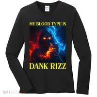 Hard Skeleton Funny Oddly Specific Dank Rizz Meme Women's Long Sleeve Shirt thumb 0