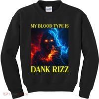 Hard Skeleton Funny Oddly Specific Dank Rizz Meme Kids Sweatshirt thumb 0