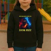 Hard Skeleton Funny Oddly Specific Dank Rizz Meme Kids Hoodie thumb 3