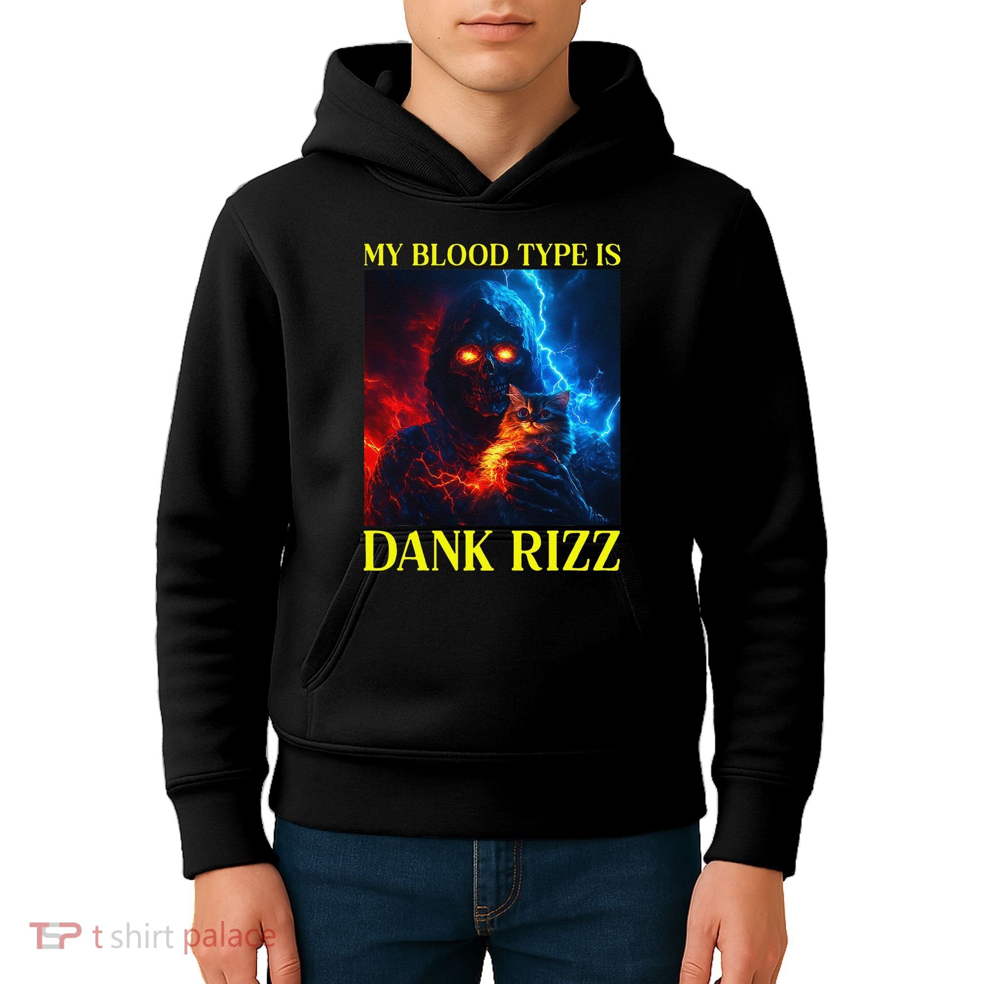 Hard Skeleton Funny Oddly Specific Dank Rizz Meme Kids Hoodie