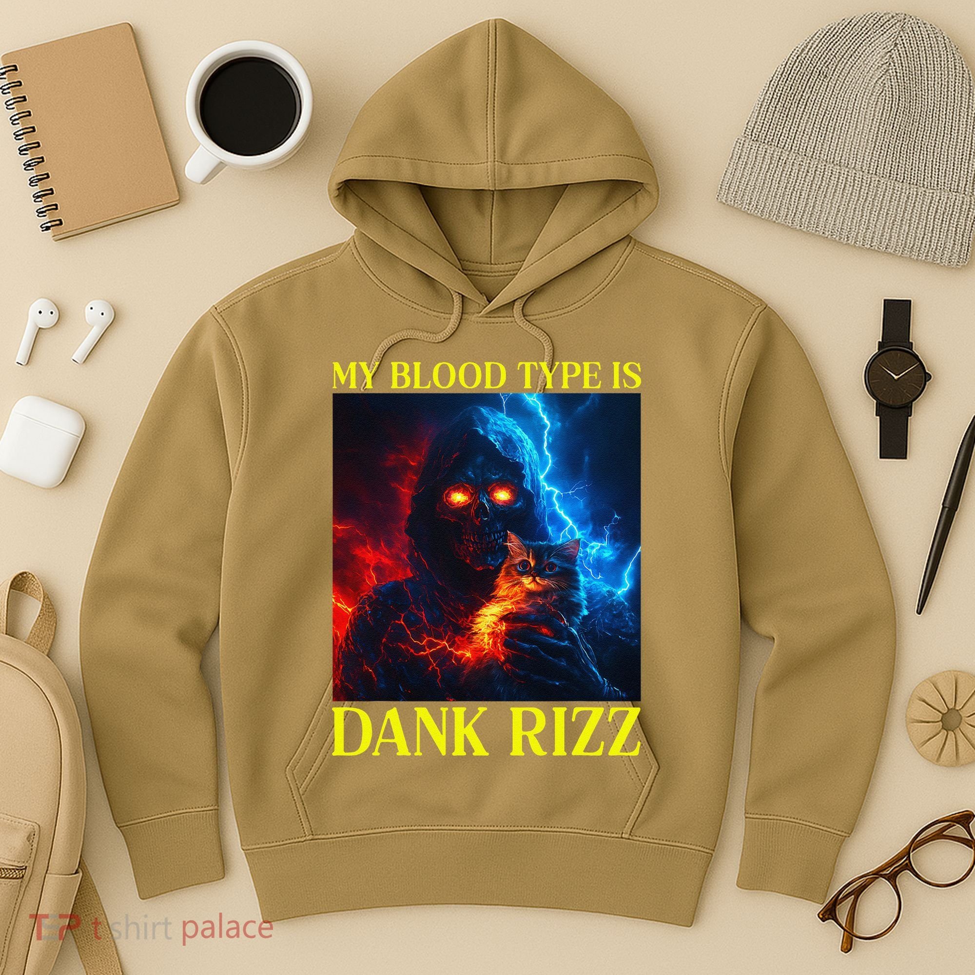 Hard Skeleton Funny Oddly Specific Dank Rizz Meme Hoodie
