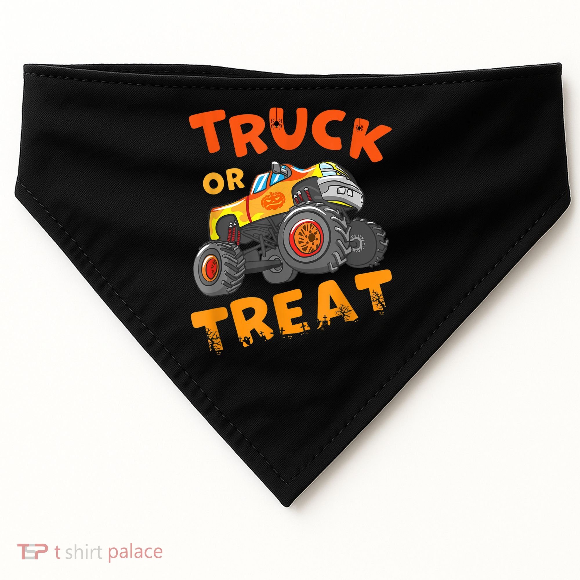 Halloween Shirt For Monster Truck Outfit For Boys USA-Made Doggie Bandana
