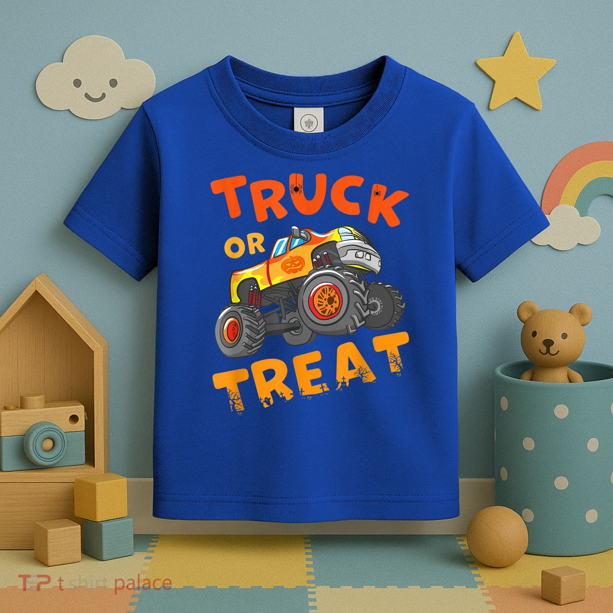 Halloween Shirt For Monster Truck Outfit For Boys Toddler T-Shirt