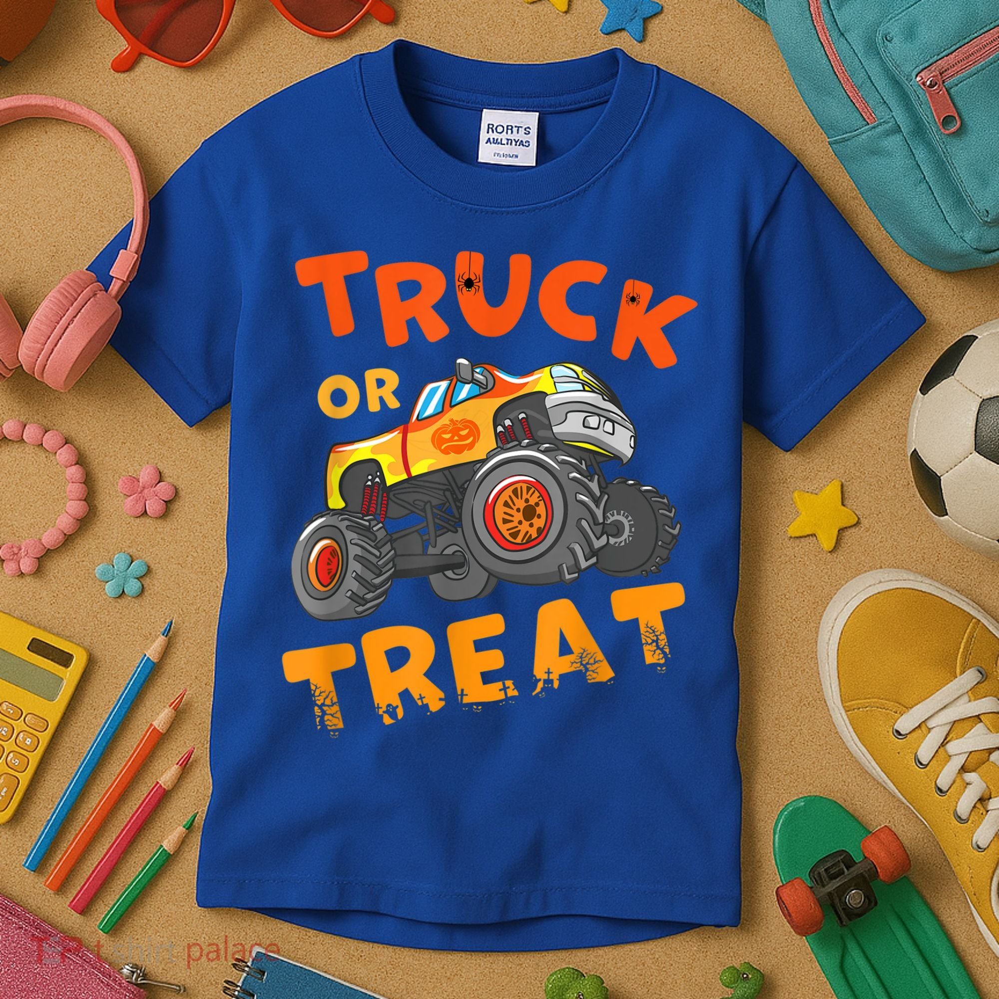 Halloween Shirt For Monster Truck Outfit For Boys Kids T-Shirt