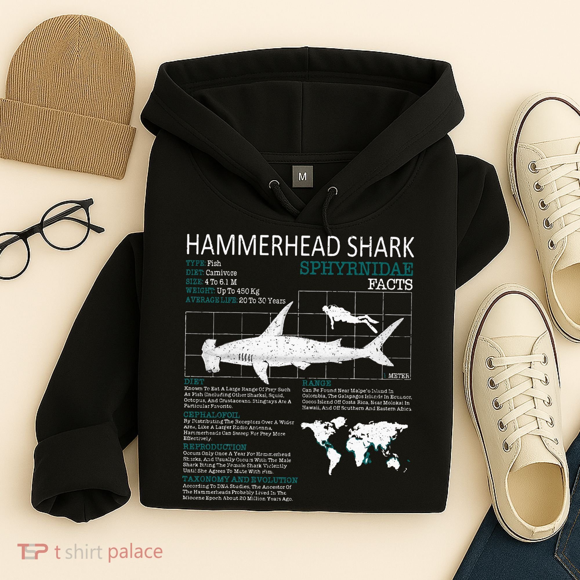 Hammerhead Shark Facts Shark Funny Lover Gift Hoodie