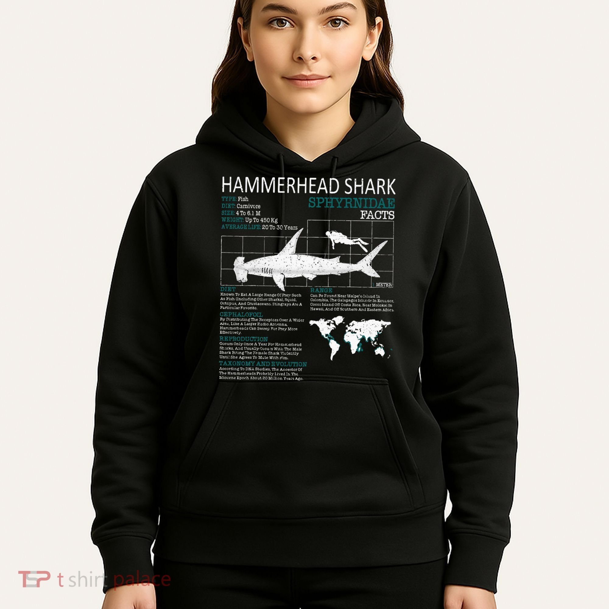 Hammerhead Shark Facts Shark Funny Lover Gift Hoodie