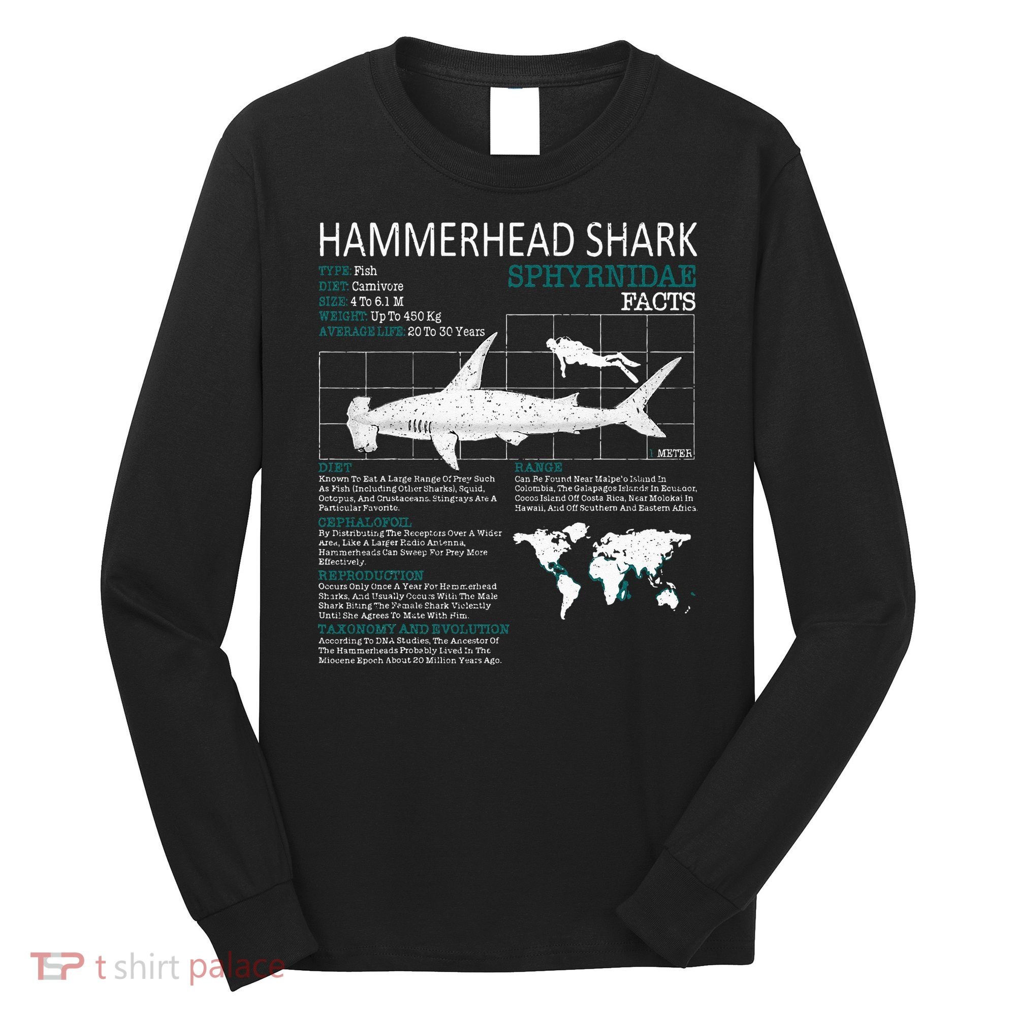 Hammerhead Shark Facts Shark Funny Lover Gift Long Sleeve Shirt