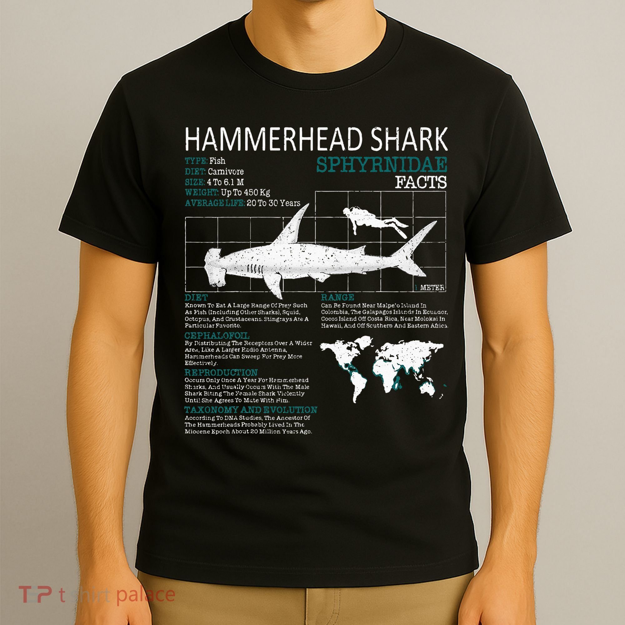 Hammerhead Shark Facts Shark Funny Lover Gift T-Shirt