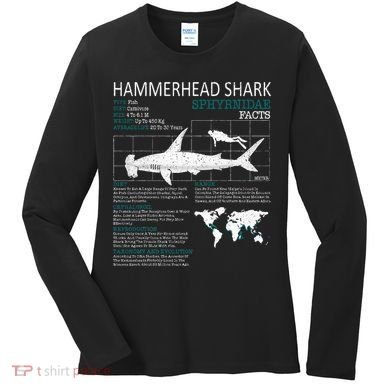 Hammerhead Shark Facts Shark Funny Lover Gift Women's Long Sleeve Shirt