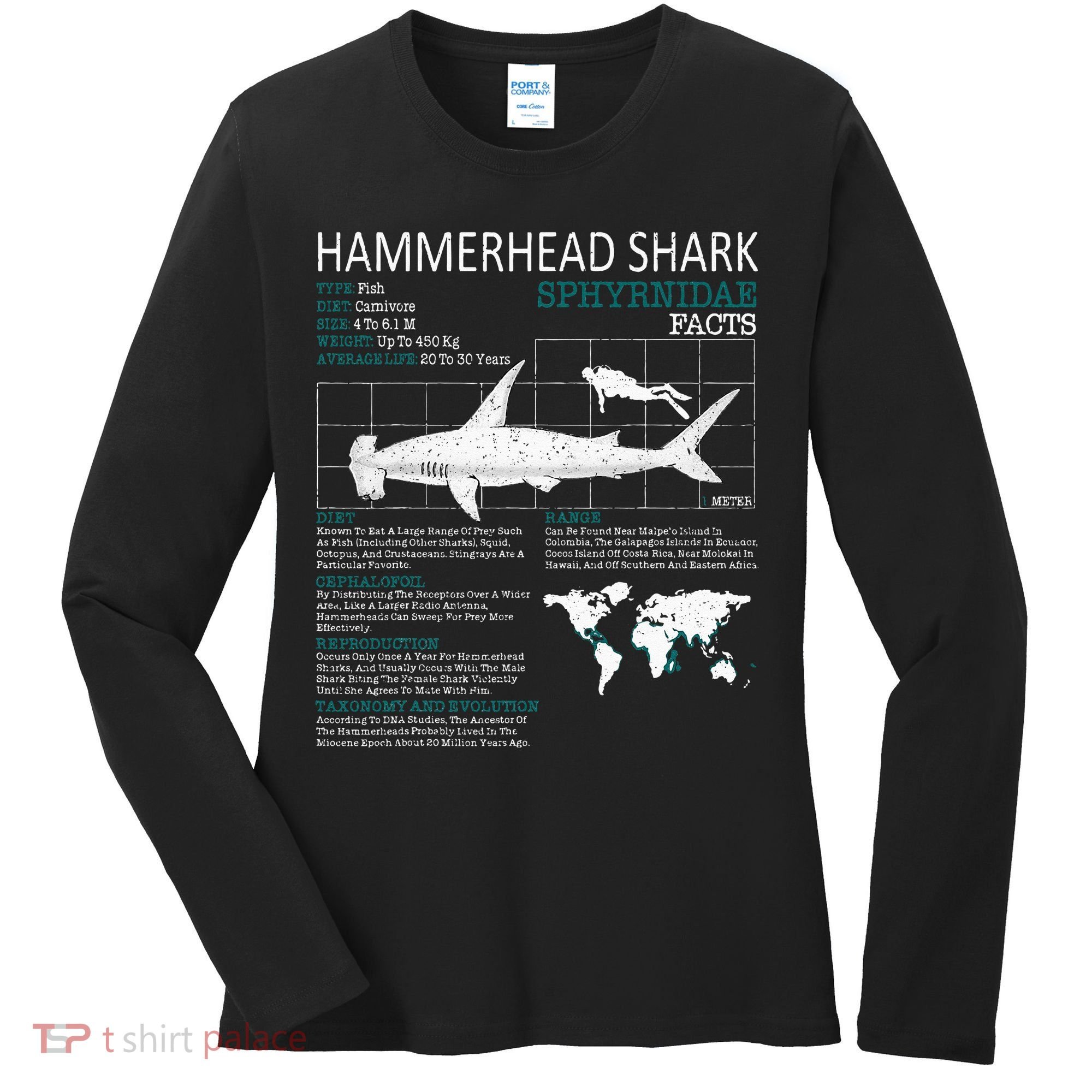 Hammerhead Shark Facts Shark Funny Lover Gift Women's Long Sleeve Shirt