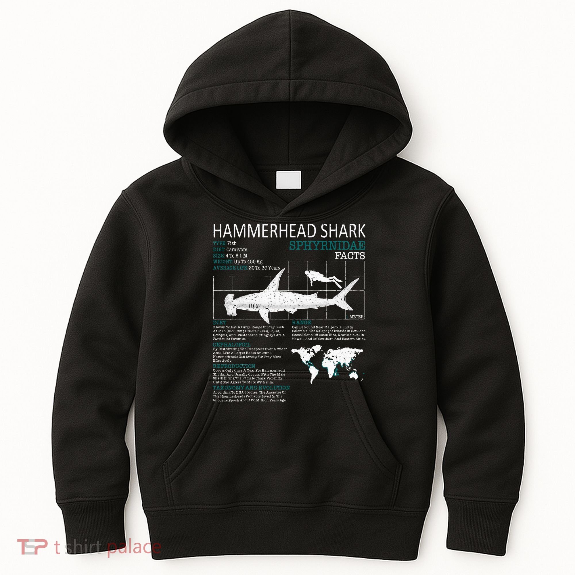 Hammerhead Shark Facts Shark Funny Lover Gift Kids Hoodie
