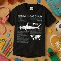 Hammerhead Shark Facts Shark Funny Lover Gift Kids T-Shirt thumb 3