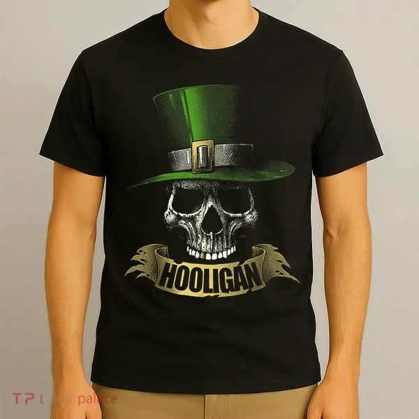 HOOLIGAN Skull Funny Irish T-Shirt