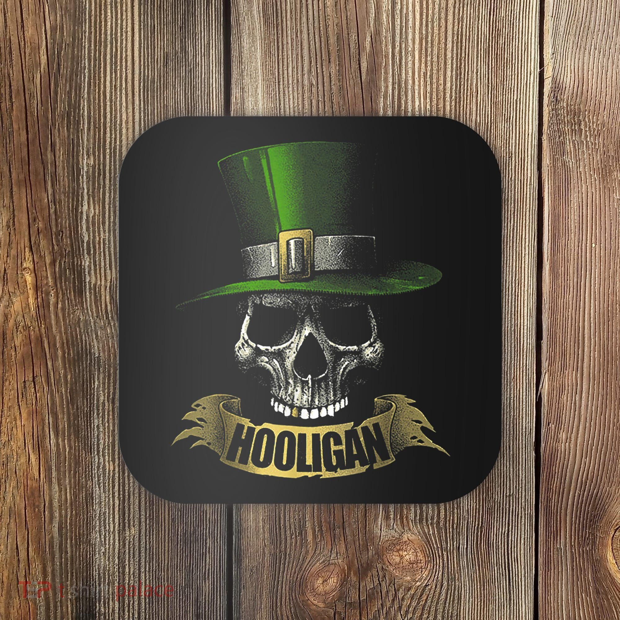 HOOLIGAN Skull Funny Irish Coaster