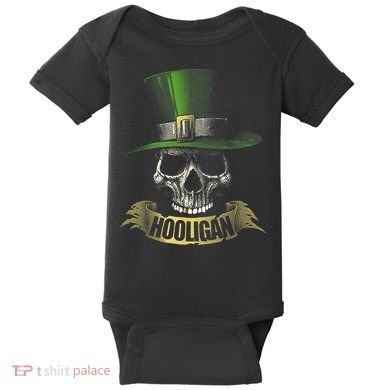 HOOLIGAN Skull Funny Irish Baby Bodysuit