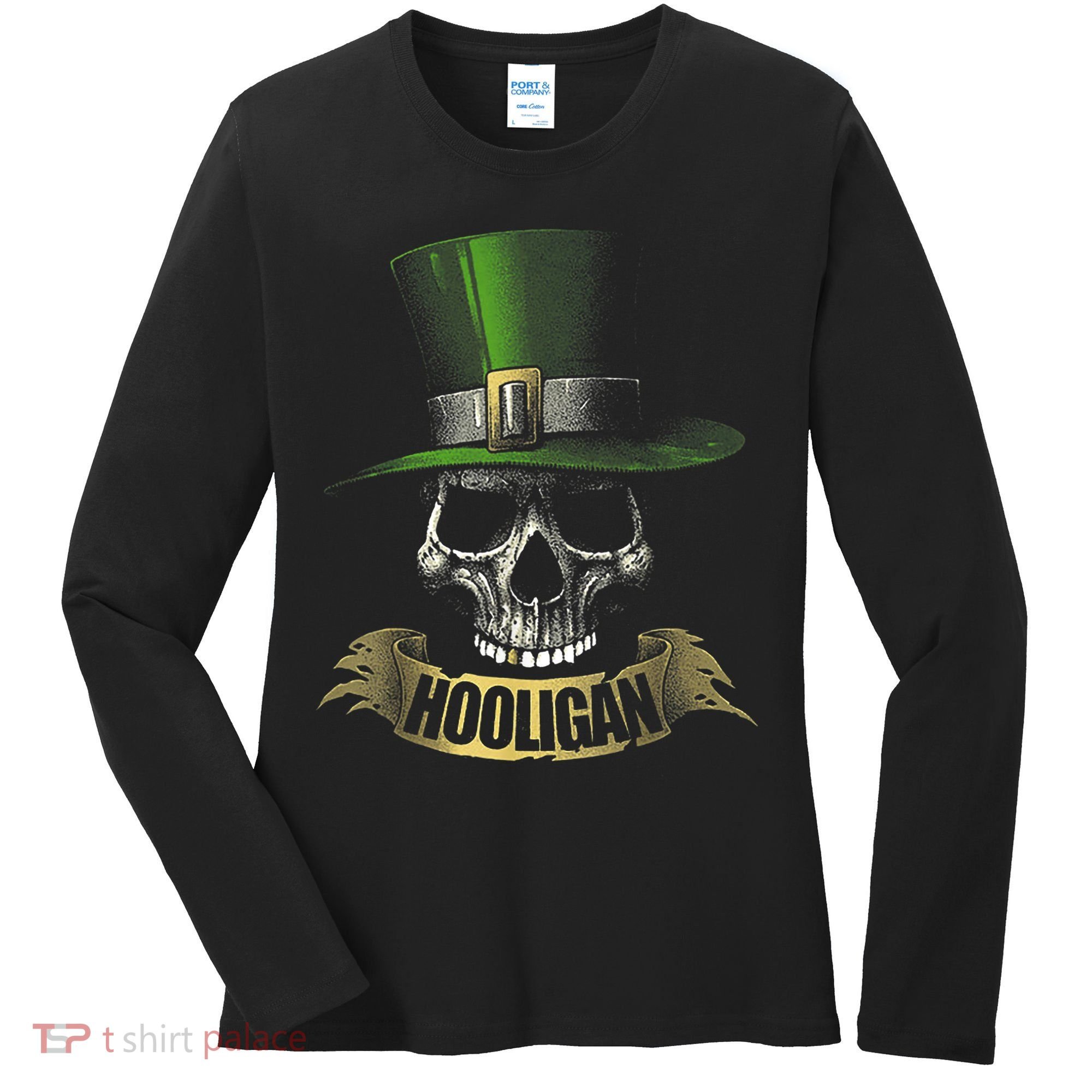 HOOLIGAN Skull Funny Irish Women's Long Sleeve Shirt