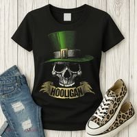 HOOLIGAN Skull Funny Irish Women's T-Shirt thumb 3
