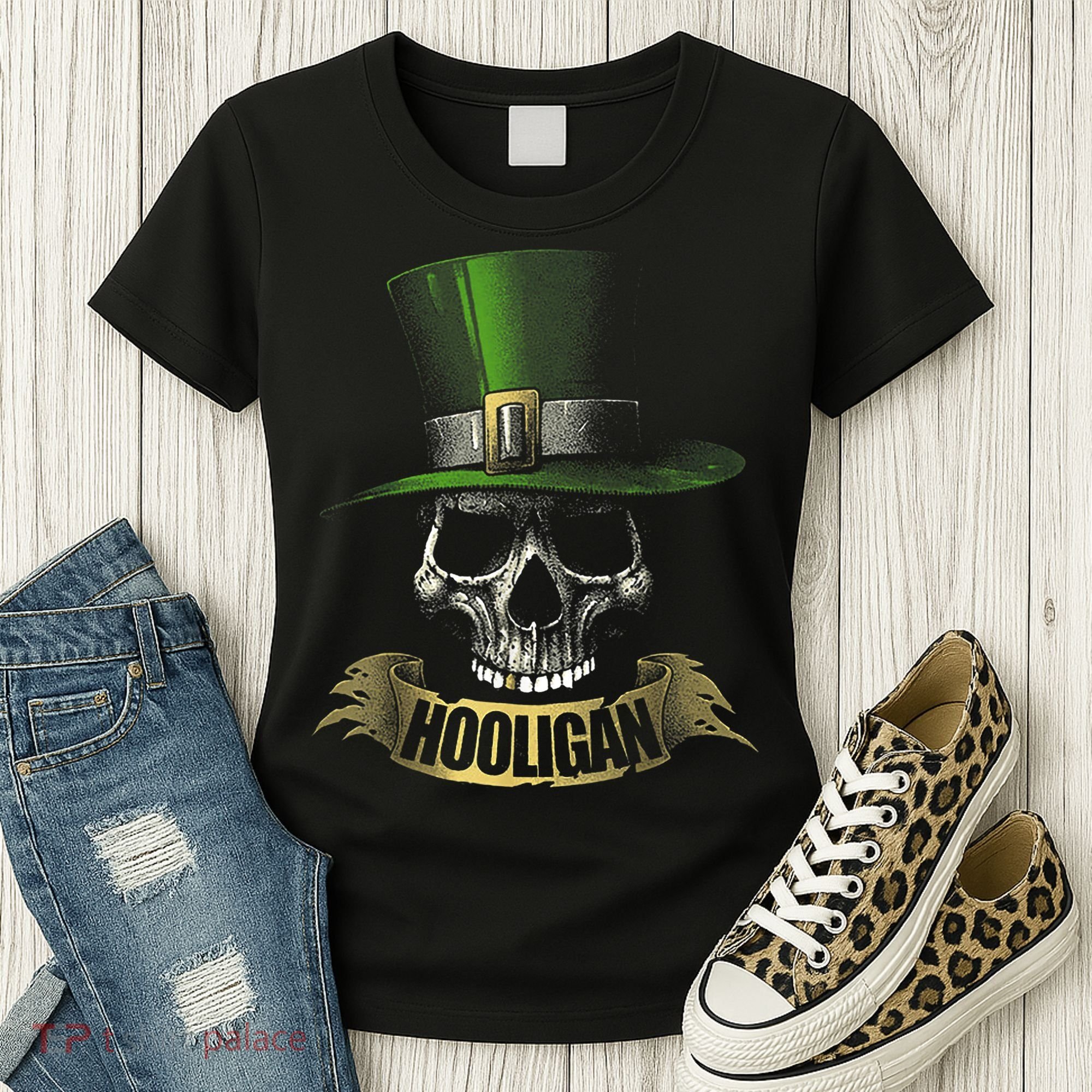 HOOLIGAN Skull Funny Irish Women's T-Shirt