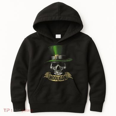 HOOLIGAN Skull Funny Irish Kids Hoodie