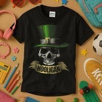 HOOLIGAN Skull Funny Irish Kids T-Shirt thumb 3