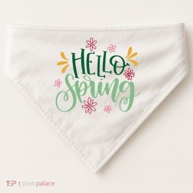 Hello Spring Flowers USA-Made Doggie Bandana