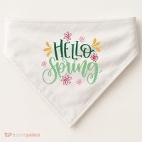 Hello Spring Flowers USA-Made Doggie Bandana thumb 0
