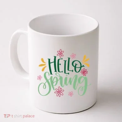 Hello Spring Flowers Coffee Mug