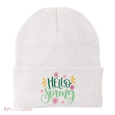 Hello Spring Flowers Beanie