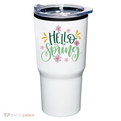 Hello Spring Flowers Tumbler