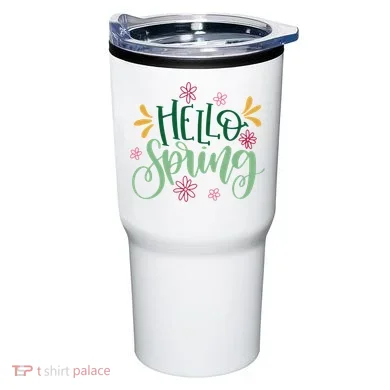 Hello Spring Flowers Tumbler