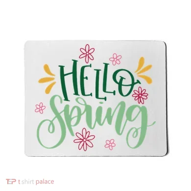 Hello Spring Flowers Mousepad