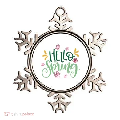 Hello Spring Flowers Ornament