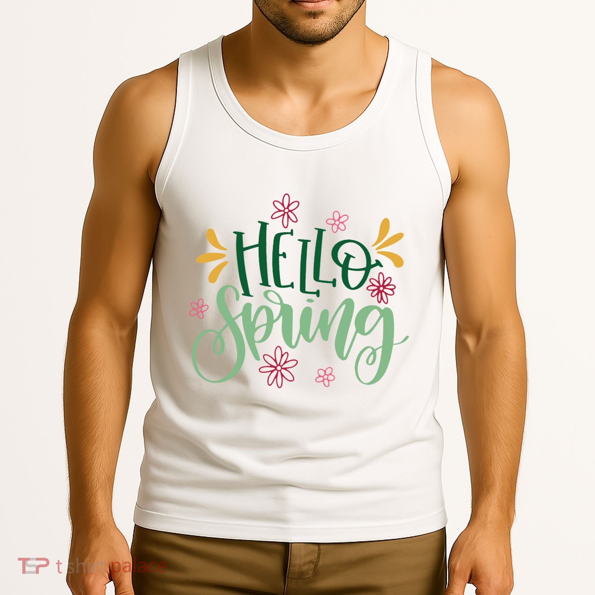Hello Spring Flowers Tank Top
