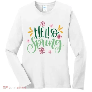 Hello Spring Flowers Women's Long Sleeve Shirt
