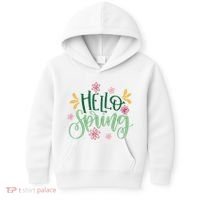Hello Spring Flowers Kids Hoodie thumb 0