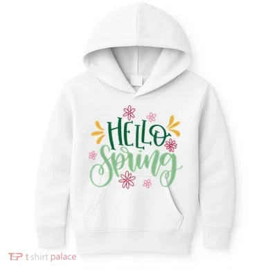 Hello Spring Flowers Kids Hoodie