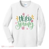Hello Spring Flowers Kids Long Sleeve Shirt thumb 0