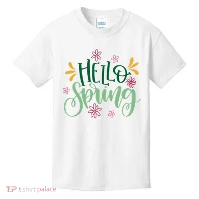 Hello Spring Flowers Kids T-Shirt